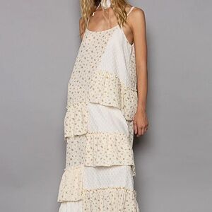 POL Butter Cream Tiered Maxi Dress